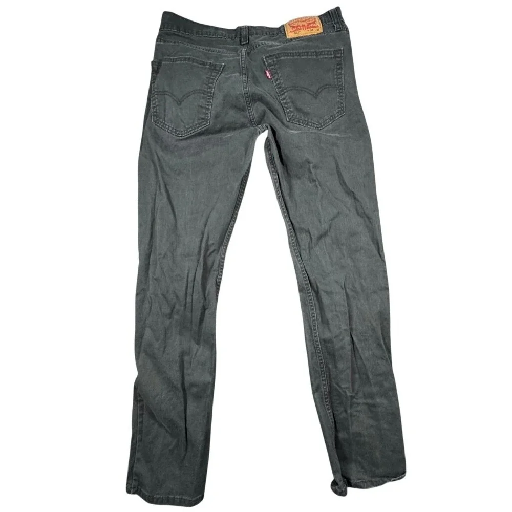 Levis 502 Regular Taper‎ Jeans Mens 32x29 Charcoal Gray WaterLess Denim Pants